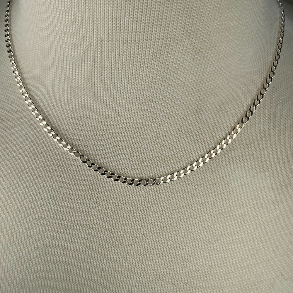 NEW 7.5 grams 18" Italian Curb Chain Necklace in Sterling Silver